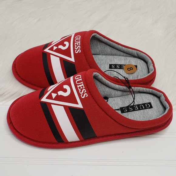 Guess Other - GUESS Men's Slip-On Slippers Red Black White Gray Size 8